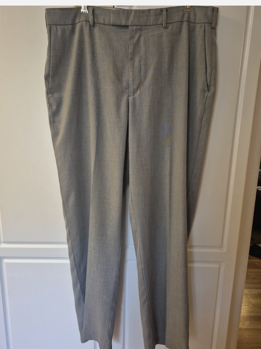 Savane Pants Mens 40x32 Lieht Grey Tailored 2U Comfort Waist Flat Front